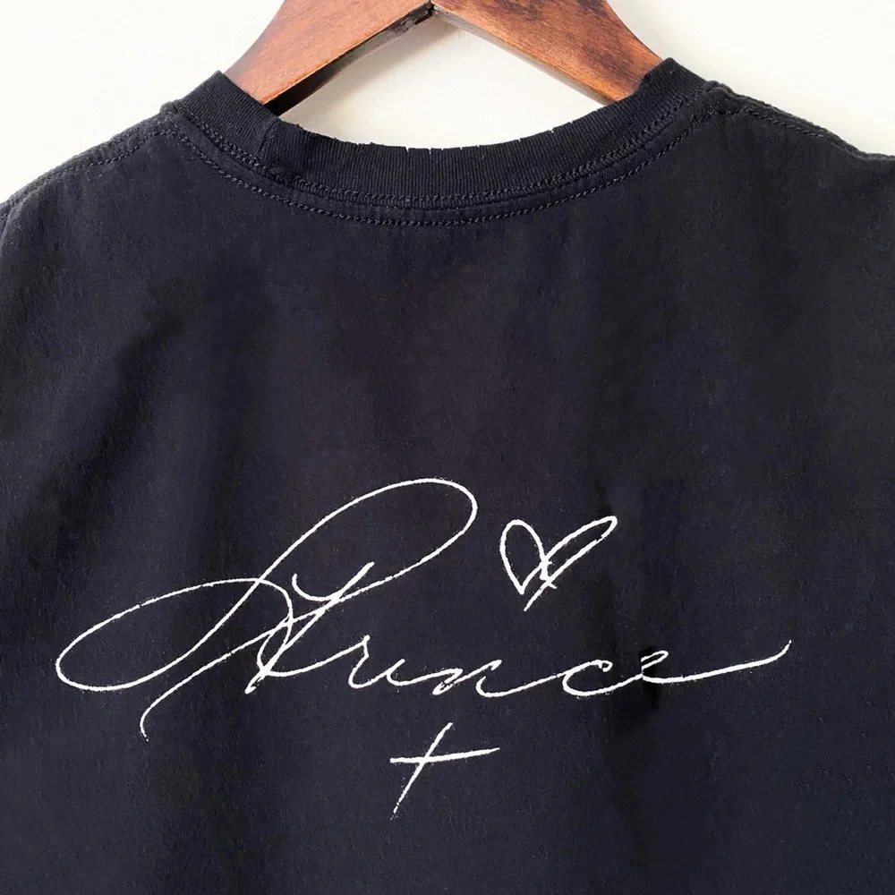 Prince Distressed Signature Raw Cropped Pop 1970s 1980s 1990s New Wave Band Crop - Picture 3 of 3